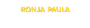 Der Vorname Ronja Paula